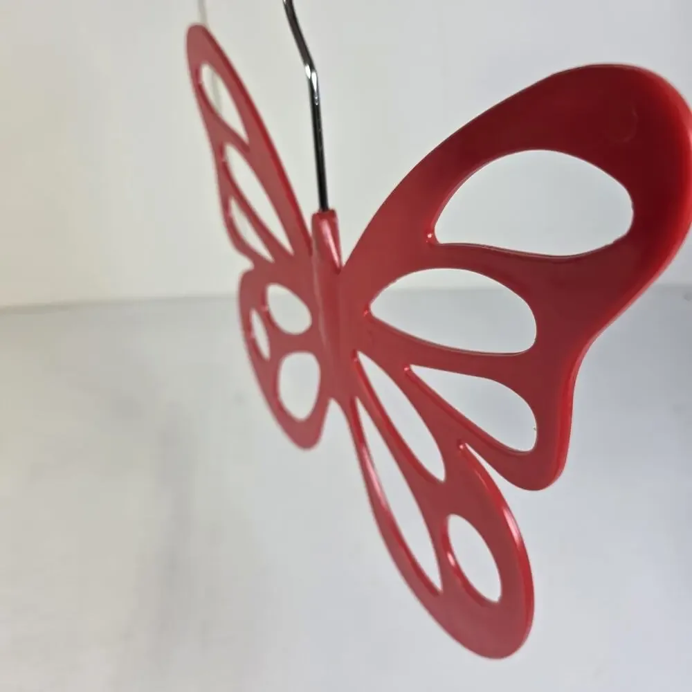 Butterfly Scarf Belt Tie Hanger Red Plastic Closet Organizer Accessory Holder